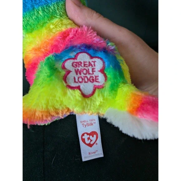 TY Beanie Boos River Great Wolf Lodge Exclusive Rainbow 6'' - Picture 4 of 5